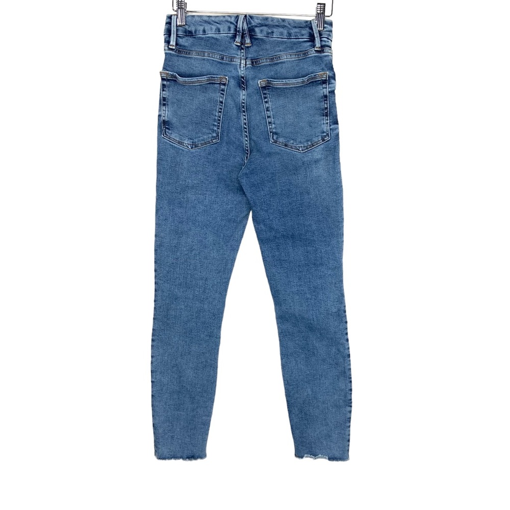 Good American Womens Good Waist Crop Jeans Sz 4 Blue High Rise Stretch - Picture 3 of 9